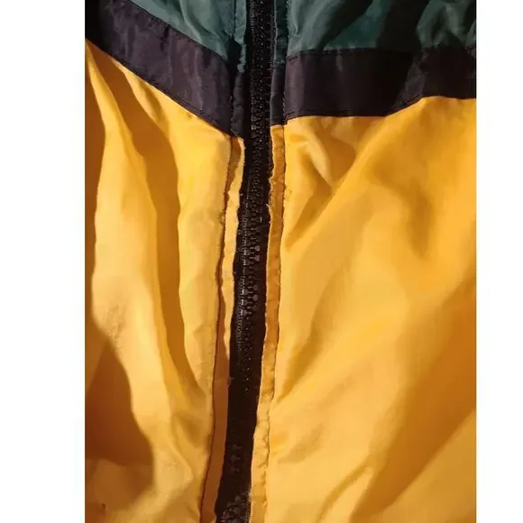 Vintage Jerzees Green Bay Packers NFL Hooded Windbreaker Jacket Large 90s